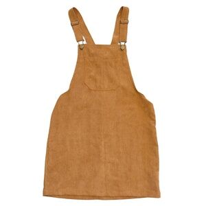 Brown Corduroy Overall Dress Pinafore Adjustable Straps Fall Cottagecore